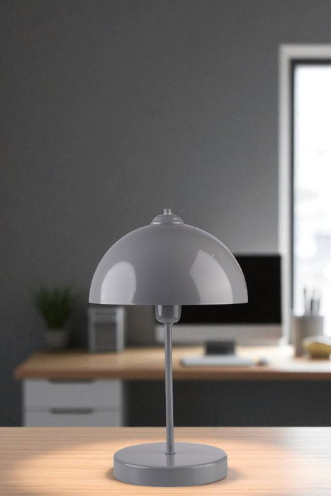 Opviq Lámpara de Mesa de Metal Gris